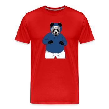 Cool Panda Bear Blue Hoodie Urban Streetwear Art - Männer Premium Bio T-Shirt - Rot - Vorne - Damien (186cm)