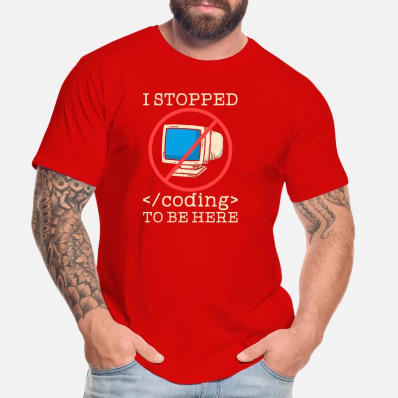 Programmer en train de coder drôle T-shirt bio Premium Homme