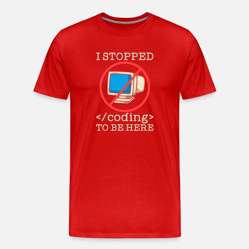 Coding witziger Spruch Prgrammierer - Männer Premium Bio T-Shirt - Rot