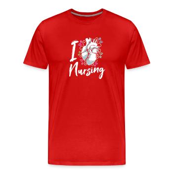 Don infirmier de l’hôpital des infirmières - T-shirt bio Premium Homme - rouge - Devant - Damien (186cm)