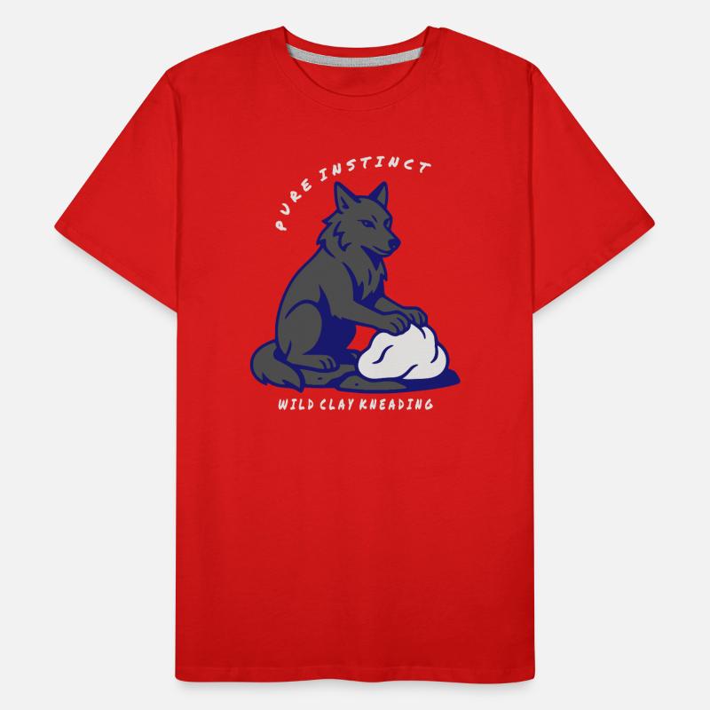 Wolf Instinct: Clay Kneading Men's Premium Organic T-Shirt
