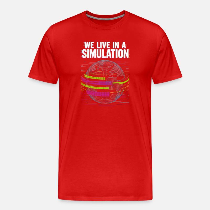 Nous vivons dans une simulation - T-shirt bio Premium Homme - rouge