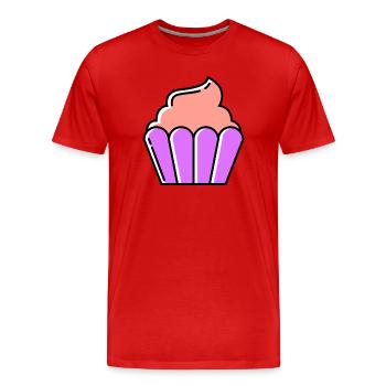 Cupcake à muffins - T-shirt bio Premium Homme - rouge - Devant - Damien (186cm)