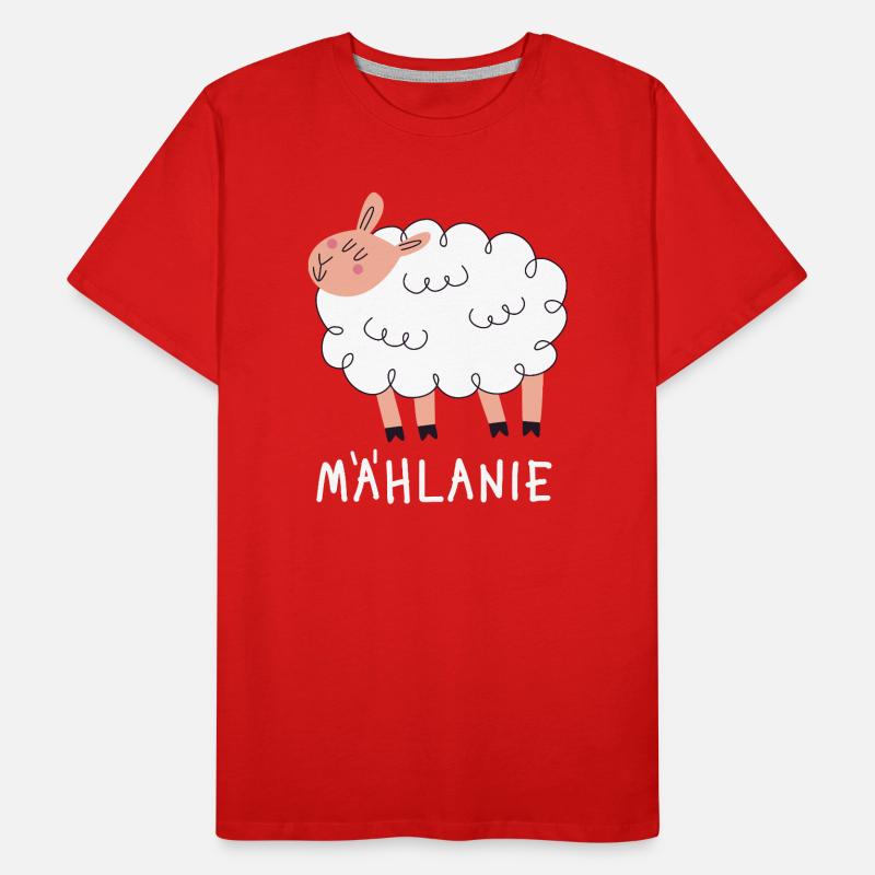 Mählanie – Jeu de mots drôle de mouton T-shirt bio Premium Homme