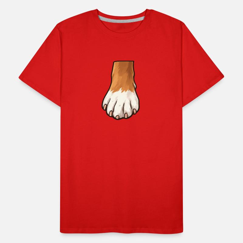 Braun Weiß Hundepfote Design Männer Premium Bio T-Shirt
