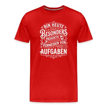 Heute besonders produktiv Aufgaben vermeiden - Männer Premium Bio T-Shirt - Rot - Vorne - Damien (186cm)