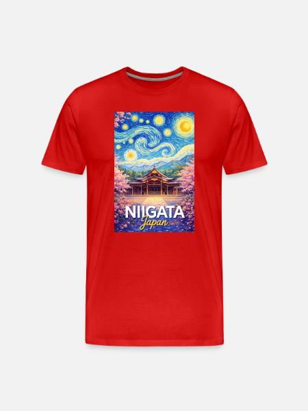 Niigata Japan - Männer Premium Bio T-Shirt - Rot