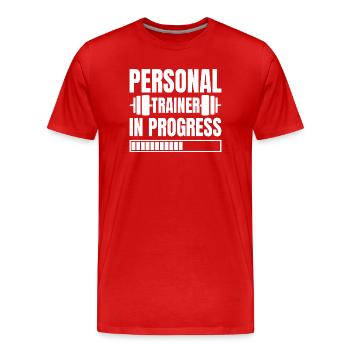 Powerlifting Bodybuilder Personal Trainer Progress - Men's Premium Organic T-Shirt - red - Front - Damien (186cm)
