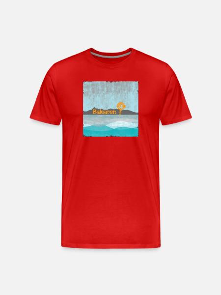 Balearic Coast Windmill Solar Flight - Men's Premium Organic T-Shirt - red