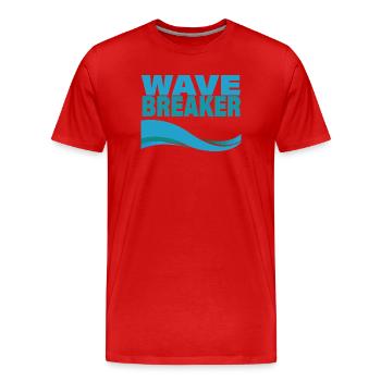 WAVE BREAKER - Men's Premium Organic T-Shirt - red - Front - Damien (186cm)