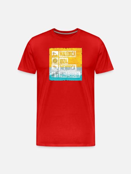 Balearic Islands Retro Stamp - Men's Premium Organic T-Shirt - red