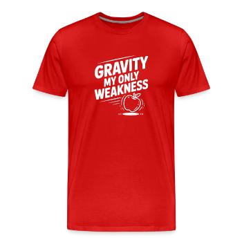 Gravity My Only Weakness - Men's Premium Organic T-Shirt - red - Front - Damien (186cm)