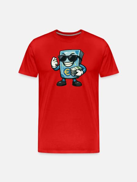 Euro Money with Sunglasses - Men's Premium Organic T-Shirt - red