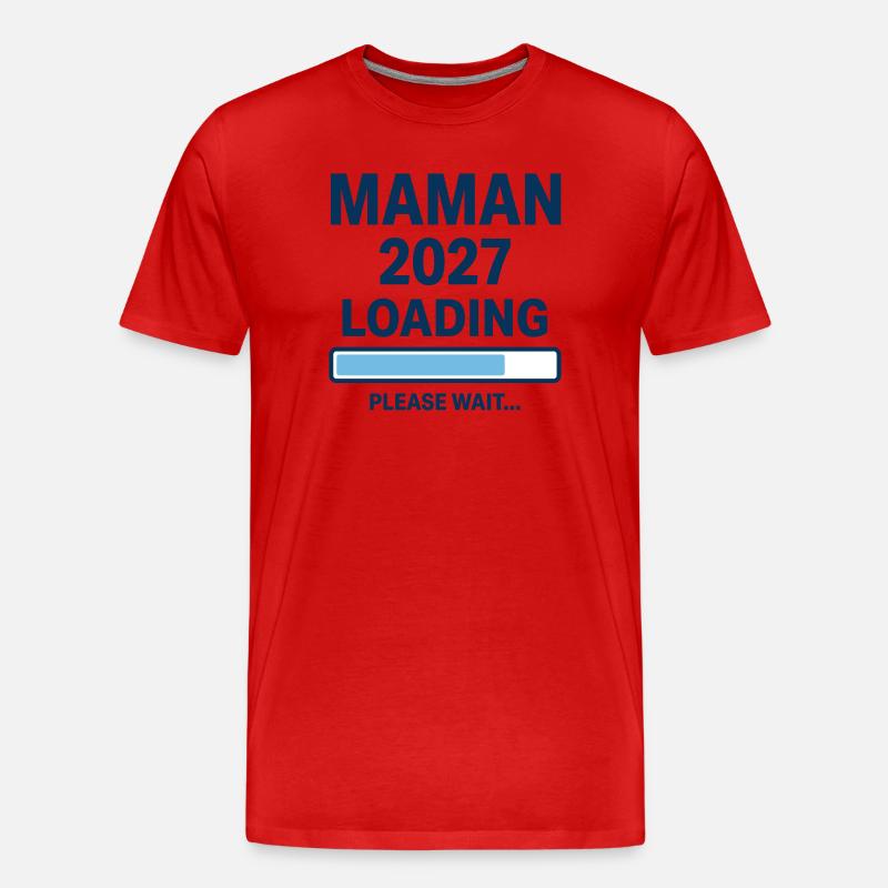 Design Mom 2027 Loading Schwangerschaft - Männer Premium Bio T-Shirt - Rot