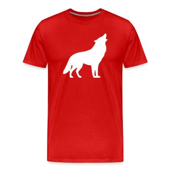 Howling Wolf White - Men's Premium Organic T-Shirt - red - Front - Damien (186cm)