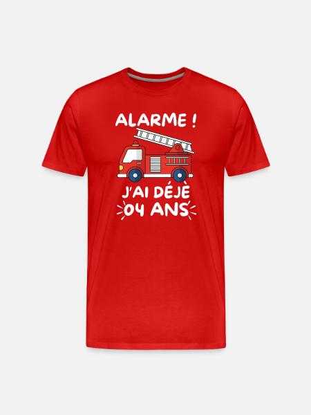 4 Year Anniversary Fire Truck - Men's Premium Organic T-Shirt - red