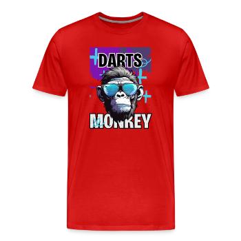 Motif des lunettes de soleil en forme de singe Darts. - T-shirt bio Premium Homme - rouge - Devant - Damien (186cm)
