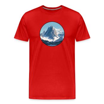 Mont-Blanc-Gipfel, Frankreich - Männer Premium Bio T-Shirt - Rot - Vorne - Damien (186cm)