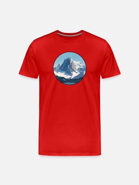 Mont Blanc Summit, France - Men's Premium Organic T-Shirt - red