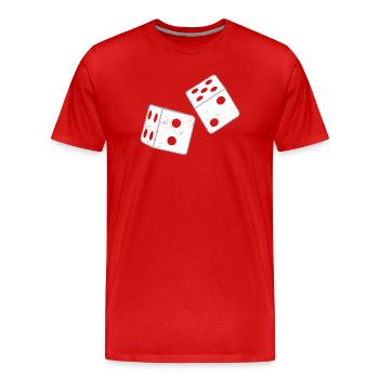 67 - Sixty Seven Number 67 Meme Dice Roll Six - Men's Premium Organic T-Shirt - red - Front - Damien (186cm)