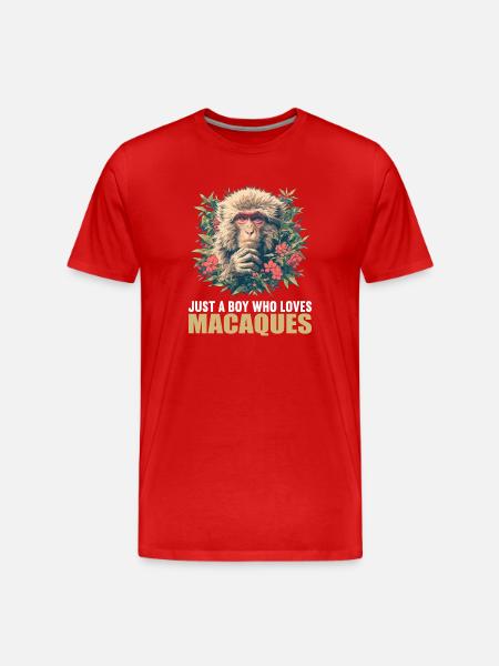 Makaken Makake - Männer Premium Bio T-Shirt - Rot