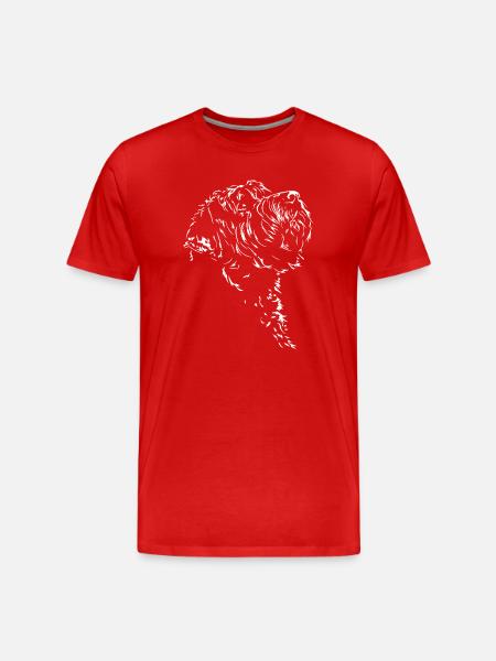 Russian Black Terrier Silhouette Wilsigns - Men's Premium Organic T-Shirt - red