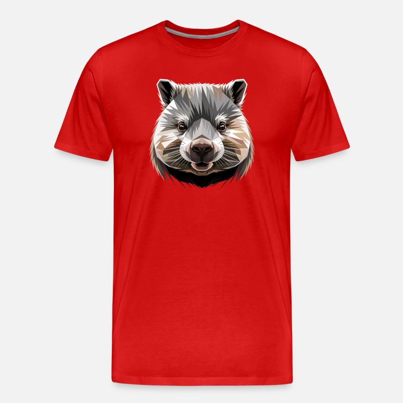 Wombat Australien Beuteltier Süßer Wombat - Männer Premium Bio T-Shirt - Rot
