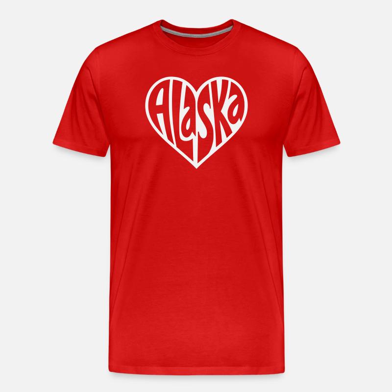 Alaska Herzschrift - Männer Premium Bio T-Shirt - Rot