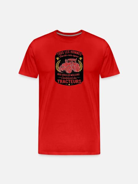 Beste Traktorfahrer - Männer Premium Bio T-Shirt - Rot