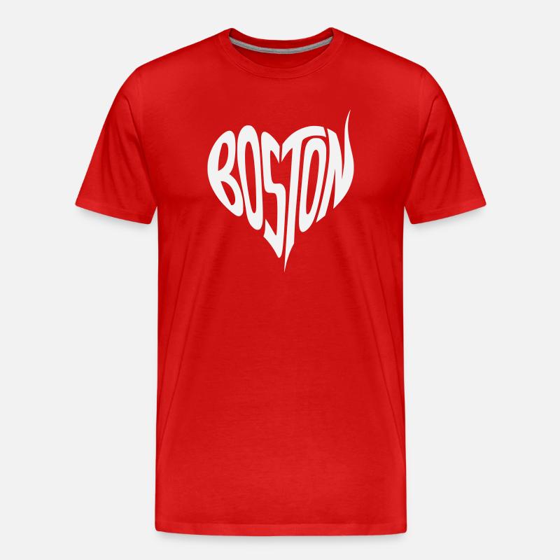 Boston Herz Typografie - Männer Premium Bio T-Shirt - Rot