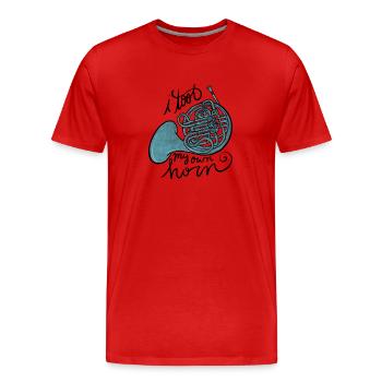 Aqua French Horn Tangle - T-shirt bio Premium Homme - rouge - Devant - Damien (186cm)