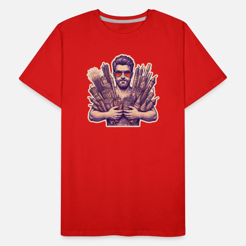 Pyro Fireworks New Year's Eve Rocket Men's Premium Organic T-Shirt