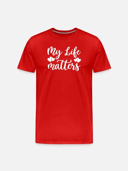 My Life Counts Hearts - Men's Premium Organic T-Shirt - red