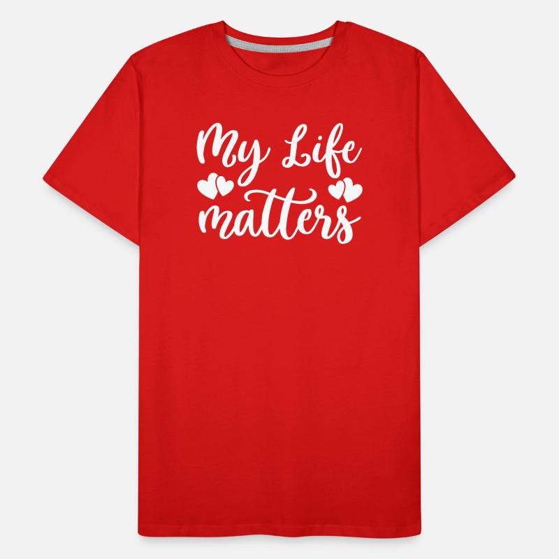 Ma vie compte les cœurs T-shirt bio Premium Homme