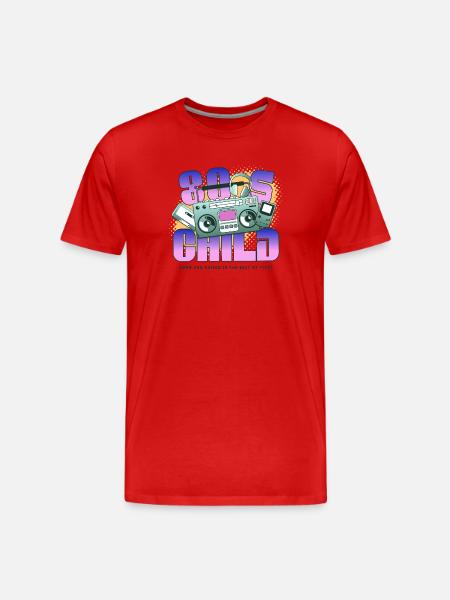 80s Child - Men's Premium Organic T-Shirt - red