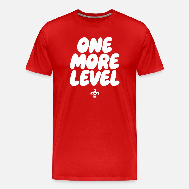 One More Level Pixel Logo - Männer Premium Bio T-Shirt - Rot