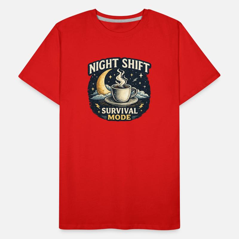 Nachtschicht Überlebensmodus Night Shift survival Männer Premium Bio T-Shirt