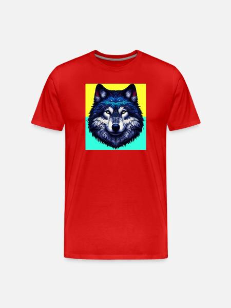 Wolf - Men's Premium Organic T-Shirt - red