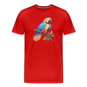 Aras Ara - Männer Premium Bio T-Shirt - Rot - Vorne - Damien (186cm)