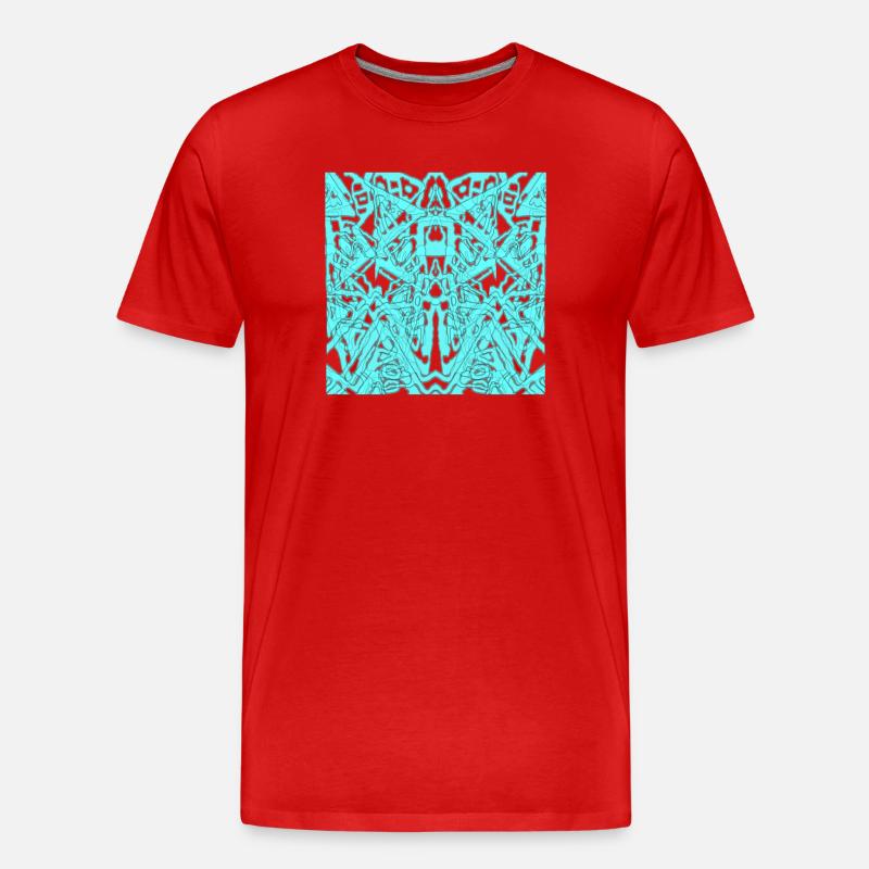 Türkis-Symmetrie Ornament - Männer Premium Bio T-Shirt - Rot