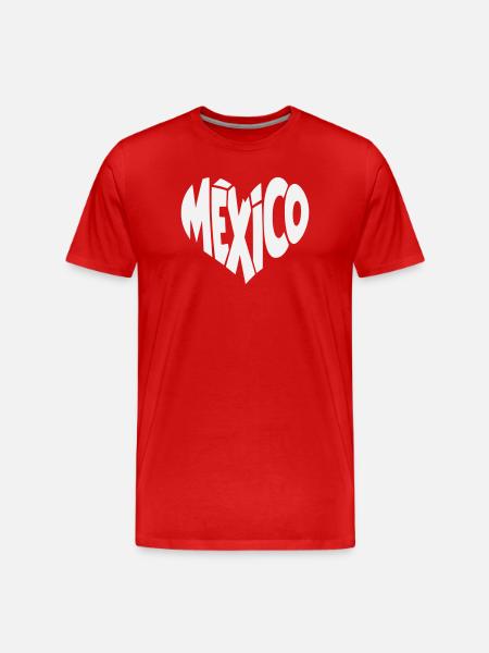 Mexico Lettering Heart - Men's Premium Organic T-Shirt - red