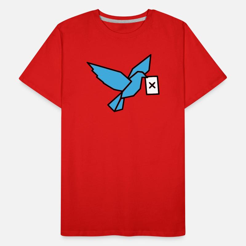 Brieftaube Wahlzettel Vogel Bunt Männer Premium Bio T-Shirt