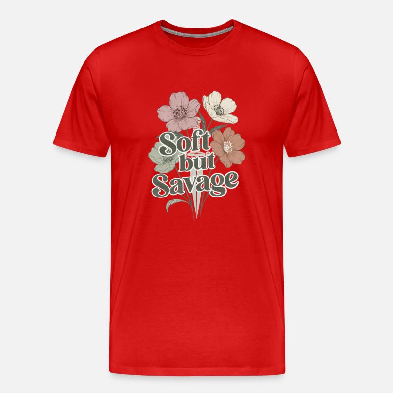 Soft but Savage - Männer Premium Bio T-Shirt - Rot