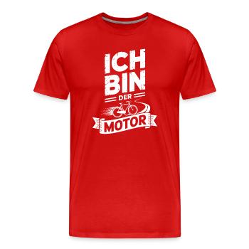 Ich bin der Motor Fahrrad - Männer Premium Bio T-Shirt - Rot - Vorne - Damien (186cm)