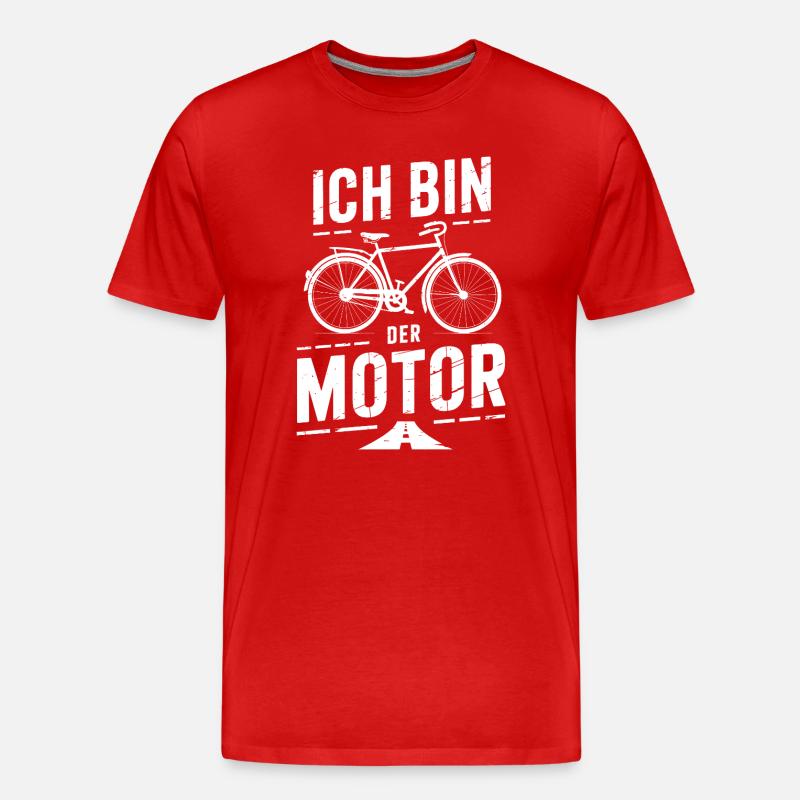 Ich bin der Motor Fahrrad - Männer Premium Bio T-Shirt - Rot