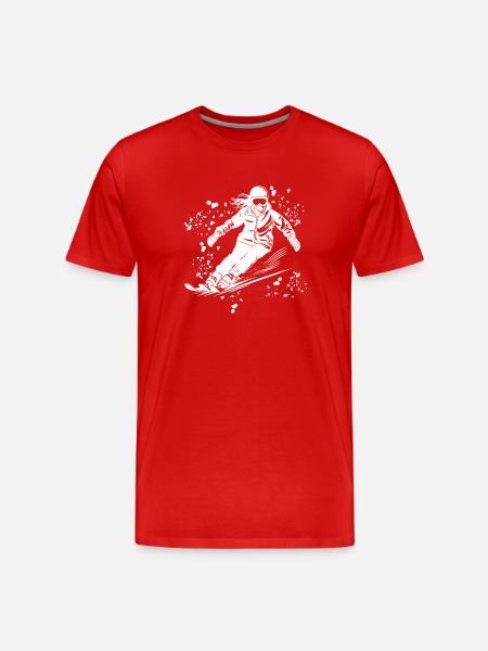 Sci alpino Sport invernali Sci nordico - Maglietta ecologica premium da uomo - rosso