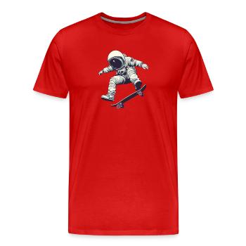 Skating in Space  - T-shirt bio Premium Homme - rouge - Devant - Damien (186cm)