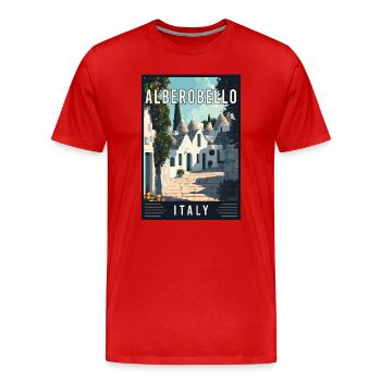 Explorer Alberobello méditerranéen en Italie - T-shirt bio Premium Homme - rouge - Devant - Damien (186cm)