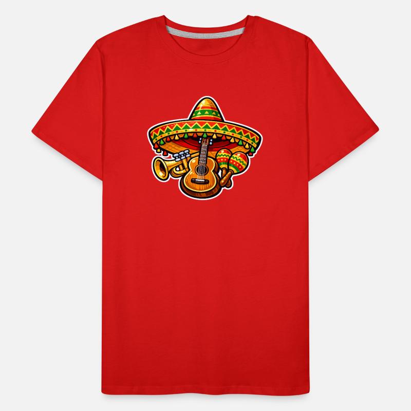 Fiesta Ukulele Sombrero Design Männer Premium Bio T-Shirt