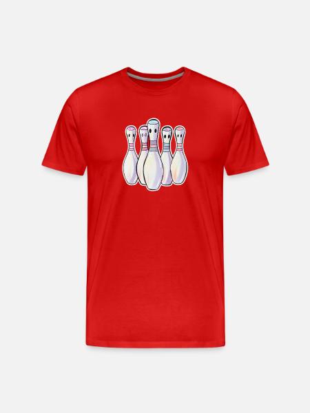 Bowling Pins Comic Look - Men's Premium Organic T-Shirt - red